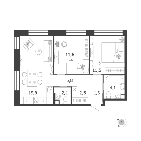 Купить квартиру в ЖК Shagal в Москве. Вариант № 3450642, 0, площадь -  квм, цена 35304313 рублей