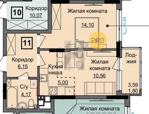 Купить однокомнатную квартиру в новостройках на улице Парковая в Ижевске. Вариант № 71555, 0, площадь -  квм, цена 3500000 рублей