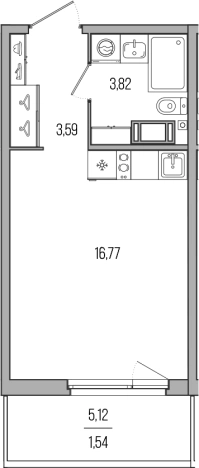 Купить Студию на вторичке в ЖК Simple в Санкт-Петербурге. Вариант № 76407, 0, площадь -  квм, цена 5200000 рублей