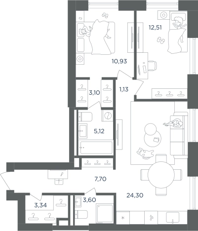Купить двухкомнатную квартиру в районе Печатники в Москве. Вариант № 1225289, 0, площадь -  квм, цена 28075122 рублей