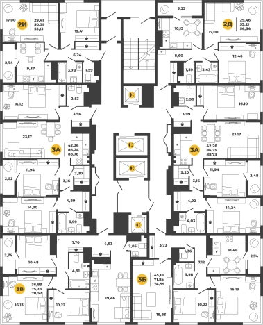 Купить двухкомнатную квартиру в новостройках в Микрорайоне Арбеково, Октябрьский район в Пензе. Вариант № 100215, 1, площадь -  квм, цена 6081800 рублей