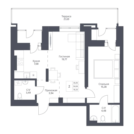 Купить двухкомнатную квартиру в ЖК Актив (Новосибирск) в Новосибирске. Вариант № 10031229, 0, площадь -  квм, цена 13050000 рублей