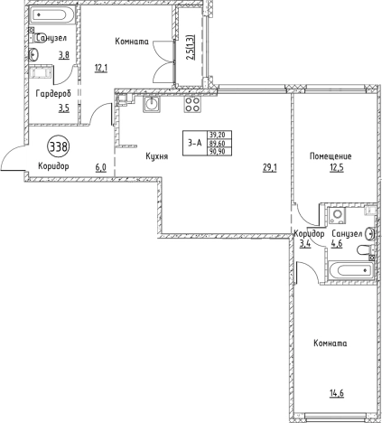 Купить многокомнатную квартиру в ЖК Кронунг Юг в Ленинградской области. Вариант № 6829793, 0, площадь -  квм, цена 16854224 рублей