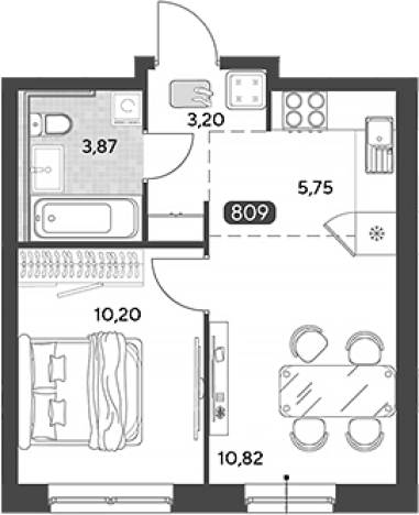 Купить двухкомнатную квартиру на улице Шестакова в Калужской области. Вариант № 125719, 0, площадь -  квм, цена 4785450 рублей