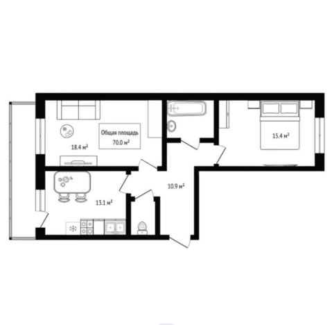 Купить квартиру на улице Ясный Берег в Новосибирске. Вариант № 38079, 7, площадь -  квм, цена 8790000 рублей