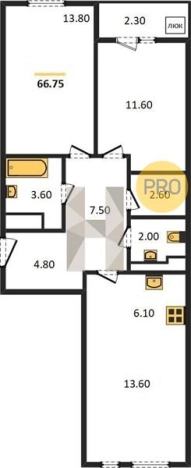 Купить двухкомнатную квартиру в ЖК Васнецово в Ижевске. Вариант № 68405, 0, площадь -  квм, цена 4280000 рублей