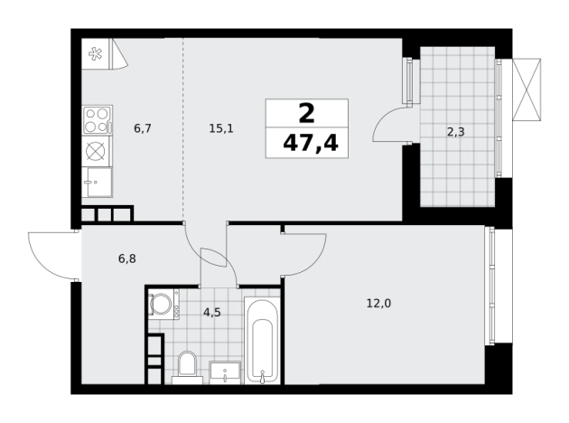 Купить двухкомнатную квартиру в ЖК Бунинские кварталы в Москве. Вариант № 836521, 0, площадь -  квм, цена 18860934 рублей