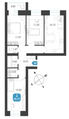 Купить квартиру в районе Ингодинский в Чите. Вариант № 9248758, 0, площадь -  квм, цена 12278552 рублей