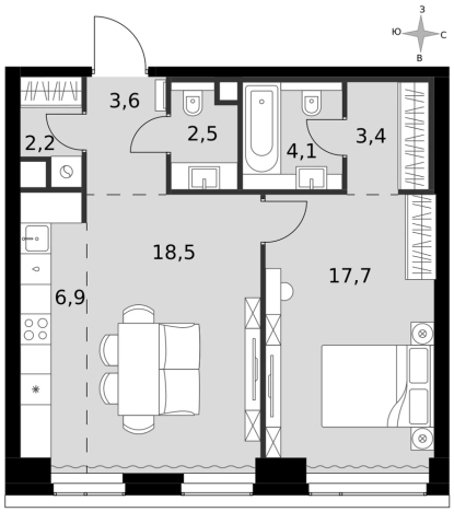 Купить квартиру в новостройках у метро Беговая в Москве. Вариант № 9465575, 0, площадь -  квм, цена 42678940 рублей