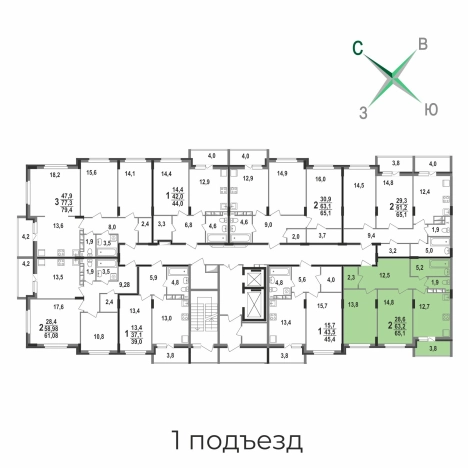 Купить квартиру в новостройках в Коврове. Вариант № 9232783, 3, площадь -  квм, цена 6086850 рублей