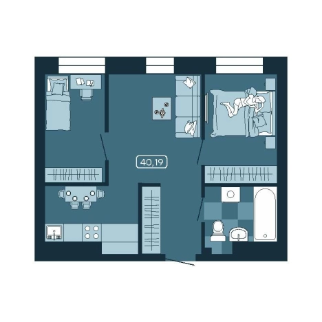 Купить двухкомнатную квартиру в новостройках в ЖК Соболь в Владивостоке. Вариант № 5460167, 0, площадь -  квм, цена 7039279 рублей