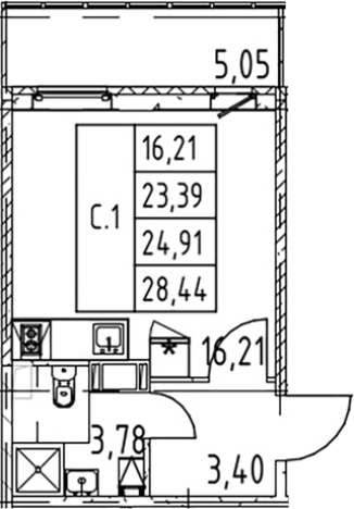 Купить Студию в Ленинградской области. Вариант № 7570431, 0, площадь -  квм, цена 5328888 рублей