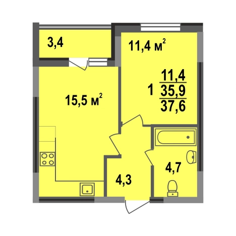 Купить квартиру в новостройках на улице Смоленская в Владимире. Вариант № 146119, 0, площадь -  квм, цена 4036360 рублей