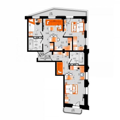 Купить трехкомнатную квартиру в районе Ленинский в Владивостоке. Вариант № 6056818, 0, площадь -  квм, цена 17205920 рублей