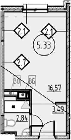 Купить Студию в новостройках у метро Обухово в Санкт-Петербурге. Вариант № 4163490, 0, площадь -  квм, цена 5479388 рублей