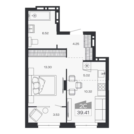Купить двухкомнатную квартиру в ЖК Базилик (НОВОСИБИРСК) в Новосибирской области. Вариант № 9950963, 0, площадь -  квм, цена 6428000 рублей