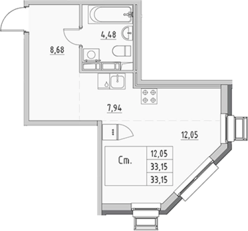 Купить Студию в Выборге. Вариант № 9154058, 0, площадь -  квм, цена 5967000 рублей