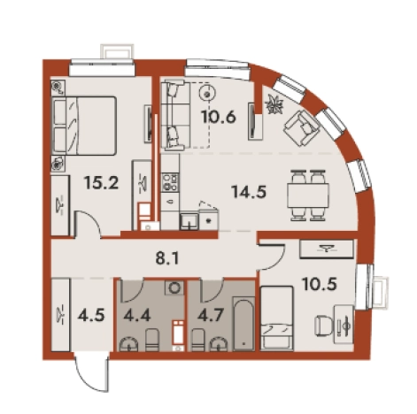 Купить квартиру в ЖК N1 Первый дом в Нижнем в Нижнем Новгороде. Вариант № 107082, 0, площадь -  квм, цена 12535849 рублей