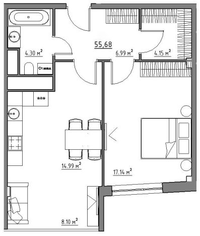 Купить двухкомнатную квартиру в районе Расторгуево в Видном. Вариант № 3569611, 0, площадь -  квм, цена 11933623 рублей