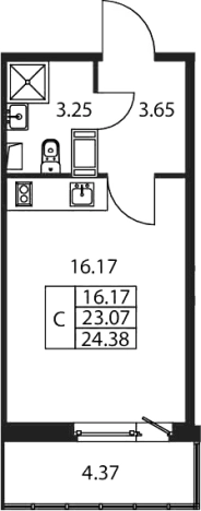 Купить Студию у метро Девяткино в Мурине. Вариант № 7267584, 0, площадь -  квм, цена 5208888 рублей