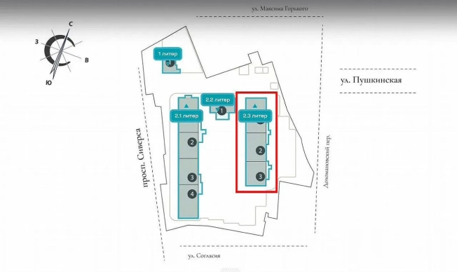 . Вариант № 2597294, 6, площадь - 71.1 квм, цена 16980000 рублей
