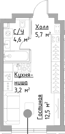Купить Студию в новостройках в ЖК Павелецкая Сити в Москве. Вариант № 121592, 0, площадь -  квм, цена 14472250 рублей