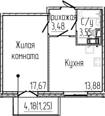 Купить однокомнатную квартиру на вторичке в Сертолове. Вариант № 6057061, 0, площадь -  квм, цена 7624001 рублей
