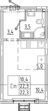 Купить Студию в новостройках у метро Девяткино в Всеволожске. Вариант № 8085748, 0, площадь - квм, цена 3975933 рублей