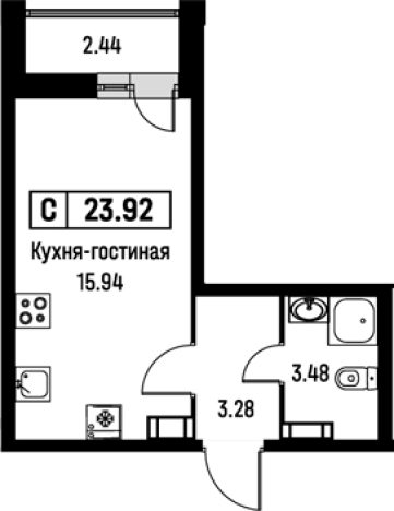 Купить Студию на улице Екатерининская в Мурине. Вариант № 8062406, 0, площадь -  квм, цена 5079774 рублей