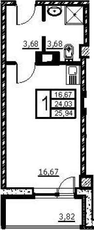 Купить Студию у метро Улица Дыбенко в Санкт-Петербурге. Вариант № 71507, 0, площадь -  квм, цена 4906704 рублей