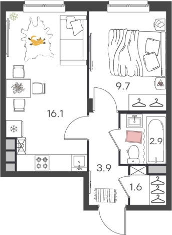 Купить однокомнатную квартиру на улице Германа Лопатина в Нижнем Новгороде. Вариант № 818277, 0, площадь -  квм, цена 5568530 рублей