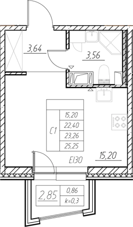 Купить Студию у метро Лесная в Санкт-Петербурге. Вариант № 6056530, 0, площадь -  квм, цена 10773726 рублей