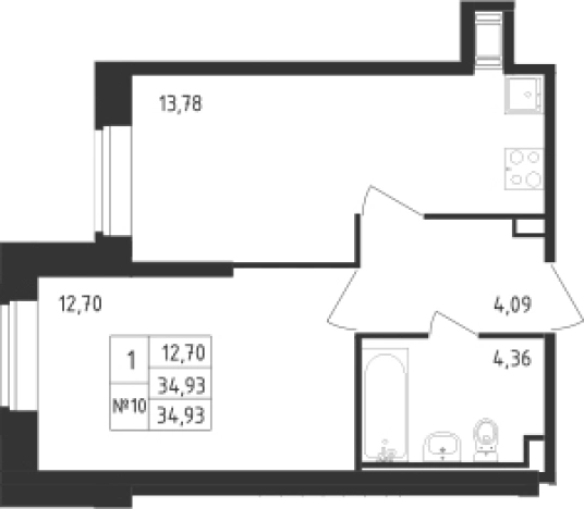 Купить однокомнатную квартиру у метро Рыбацкое в Санкт-Петербурге. Вариант № 6631101, 0, площадь -  квм, цена 8676934 рублей