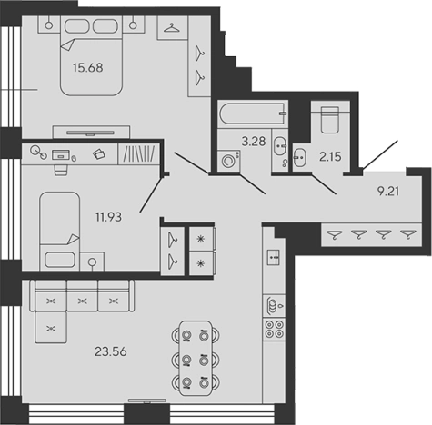 Купить трехкомнатную квартиру в ЖК BASHNI ELEMENT в Санкт-Петербурге. Вариант № 4161951, 0, площадь -  квм, цена 35073440 рублей