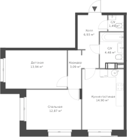 Купить трехкомнатную квартиру на улице Златоглавая в Сертолове. Вариант № 6058358, 0, площадь -  квм, цена 9181039 рублей