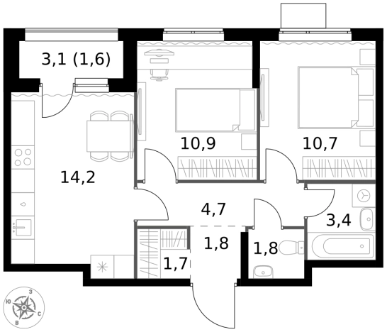 Купить квартиру в новостройках у метро Щелковская в Москве. Вариант № 9716601, 0, площадь -  квм, цена 20736560 рублей