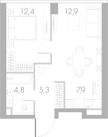 Купить двухкомнатную квартиру в новостройках у метро Фили в Москве. Вариант № 74825, 0, площадь -  квм, цена 37681558 рублей