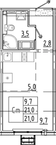 Купить Студию в ЖК Цветной город в Санкт-Петербурге. Вариант № 8085830, 0, площадь -  квм, цена 3646818 рублей