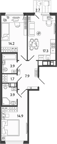 Купить трехкомнатную квартиру в районе Невский в Санкт-Петербурге. Вариант № 6252182, 0, площадь -  квм, цена 19812497 рублей