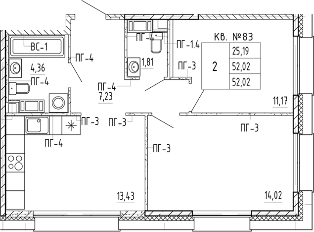 Купить двухкомнатную квартиру в новостройках в ЖК PlUS Пулковский в Санкт-Петербурге. Вариант № 5587226, 0, площадь -  квм, цена 11798136 рублей