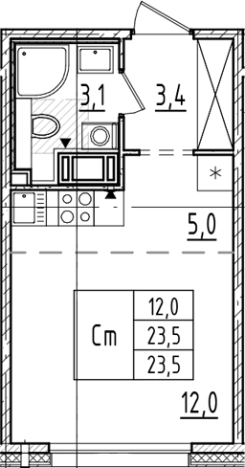 Купить Студию в новостройках в ЖК Большая Охта в Санкт-Петербурге. Вариант № 6244490, 0, площадь -  квм, цена 8290212 рублей
