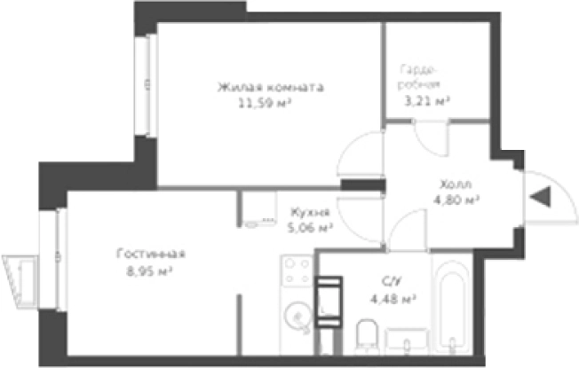 Купить двухкомнатную квартиру в новостройках у метро Парнас в Сертолове. Вариант № 6057603, 0, площадь -  квм, цена 6078500 рублей