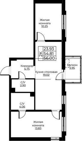 . Вариант № 8058065, 0, площадь - 54.66 квм, цена 10034201 рублей