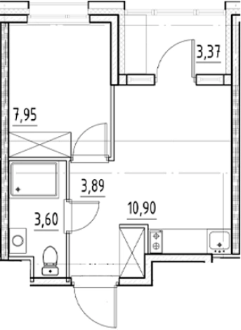 Купить однокомнатную квартиру в новостройках у метро Бухарестская в Санкт-Петербурге. Вариант № 7978788, 0, площадь -  квм, цена 9645744 рублей