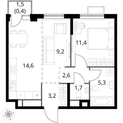 Купить двухкомнатную квартиру у метро Физтех в Химках. Вариант № 9973330, 0, площадь -  квм, цена 12642080 рублей