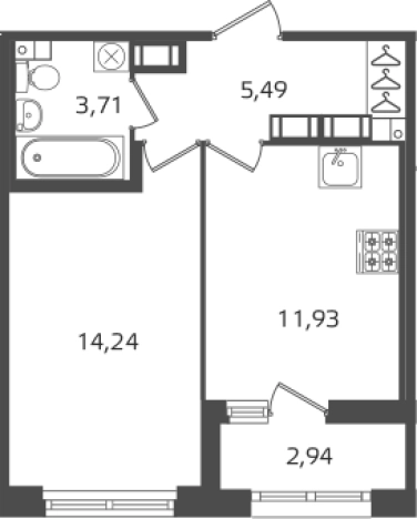 . Вариант № 6241862, 0, площадь - 35.37 квм, цена 11902005 рублей
