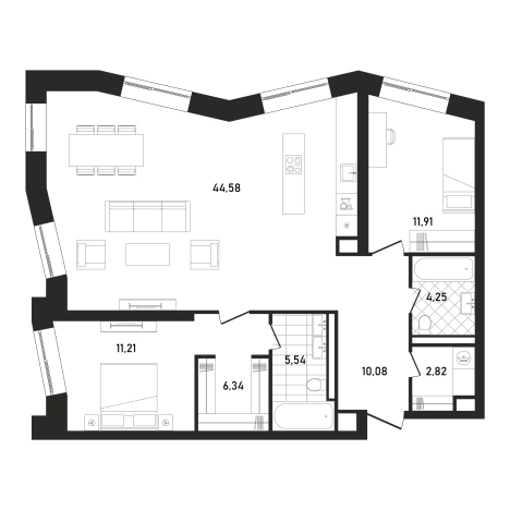 Купить двухкомнатную квартиру в ЖК Republic в Москве. Вариант № 131667, 0, площадь -  квм, цена 64451199 рублей