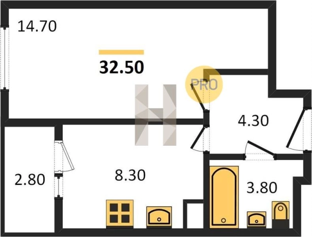 Купить однокомнатную квартиру в ЖК Настроение в Ижевске. Вариант № 70207, 0, площадь -  квм, цена 2799225 рублей