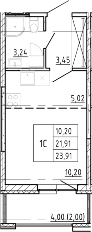 Купить Студию на улице Центральная в Ленинградской области. Вариант № 330945, 0, площадь -  квм, цена 4458888 рублей