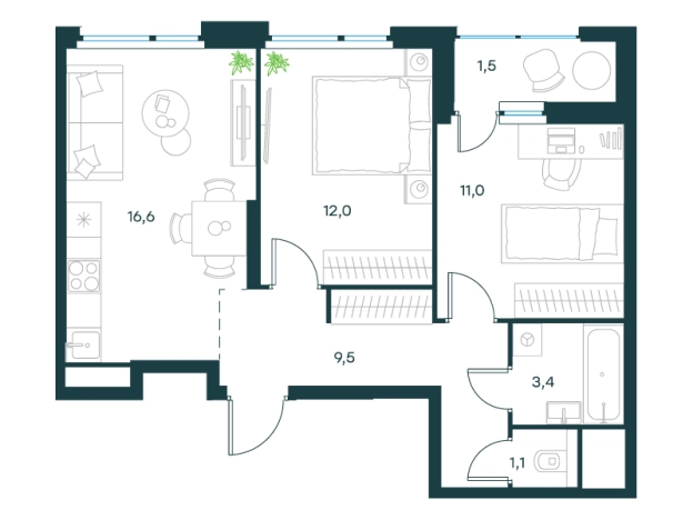 Купить двухкомнатную квартиру у метро Сходня в Химках. Вариант № 150406, 0, площадь -  квм, цена 32152337 рублей